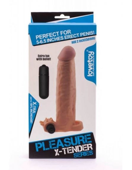 Презерватив от TPR с вибрация - Pleasure X-Tender Vibrating Penis Sleeve 4