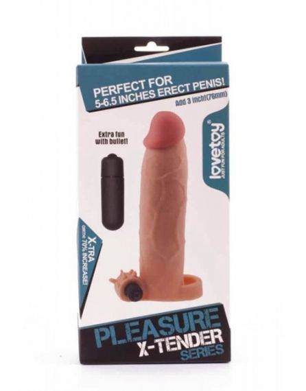 Презерватив от TPR с вибрация - Pleasure X-Tender Vibrating Penis Sleeve 6